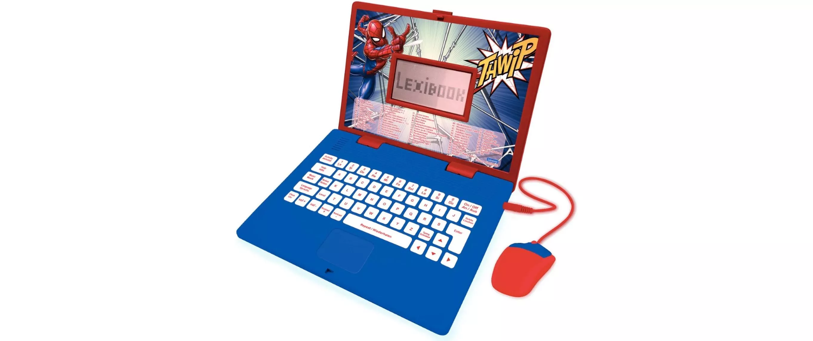 Ordinateur portable éducatif SpiderMan DE/ENG avec 124 activités Bleu/Rouge