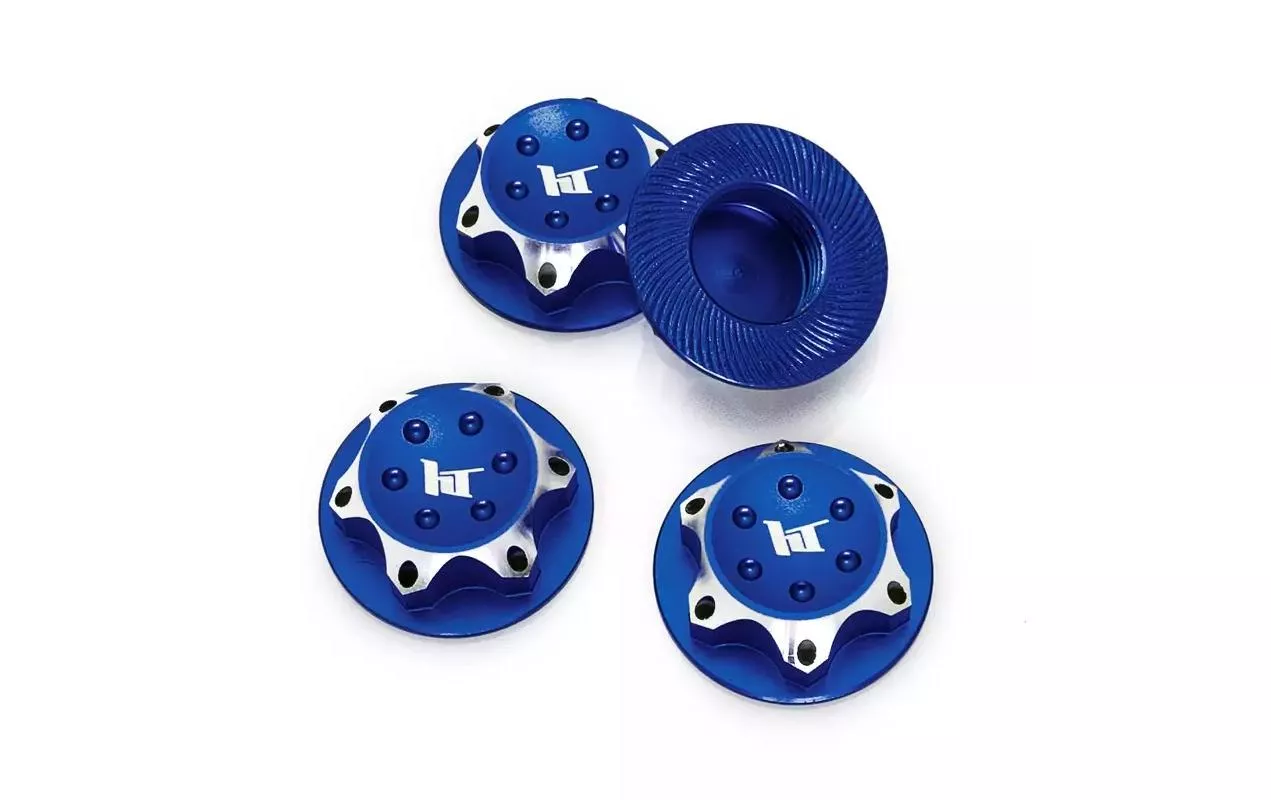 Écrous de roues aluminium 17 mm Bleu, 4 pièces, 1:8