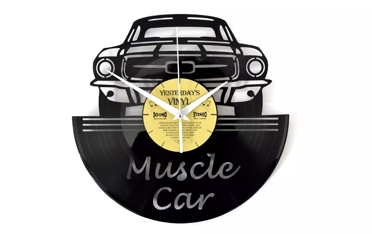 Horloge murale Muscle Car Ø 30 cm, Doré/Noir