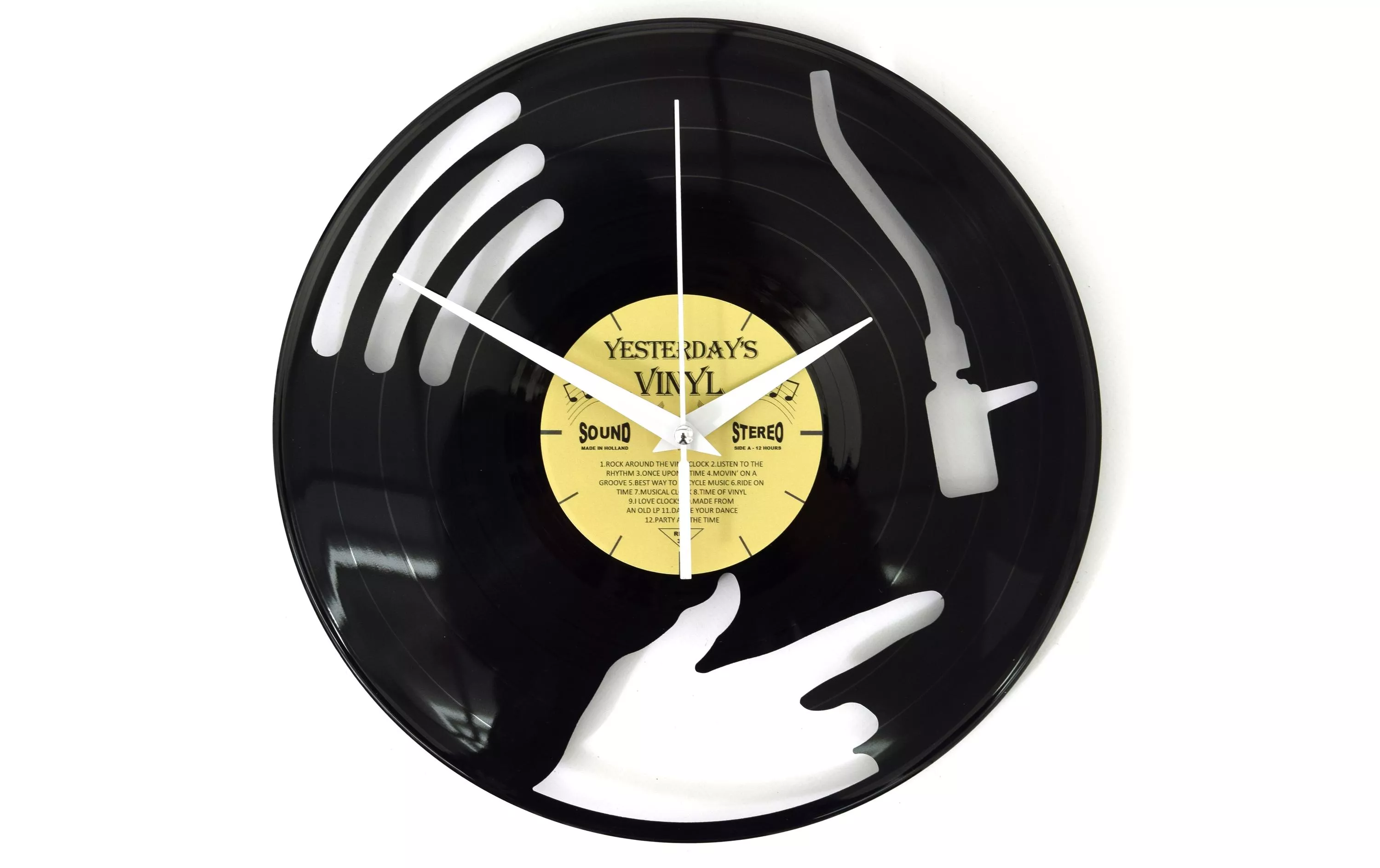 Horloge murale Disc Jockey Ø 30 cm, Doré/Noir