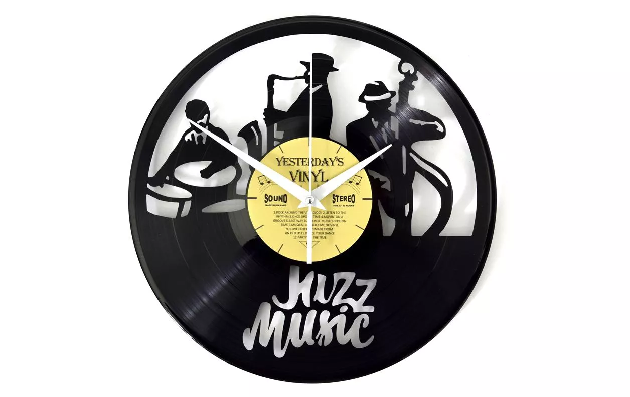 Horloge murale Jazz Musik Ø 30 cm, Doré/Noir