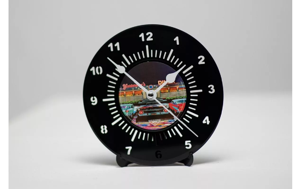 Horloge de bureau Ø 17.5 cm, Noir/Blanc