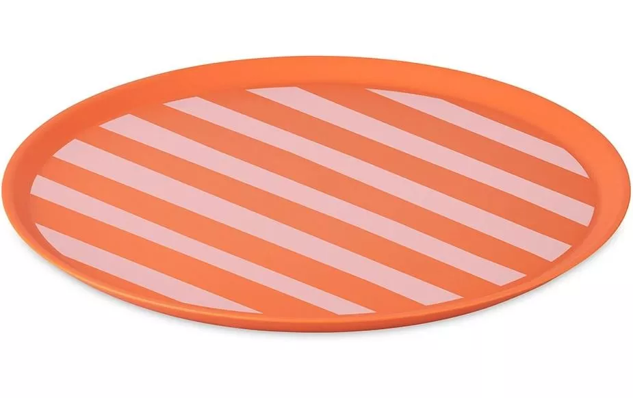 Speiseteller Nora L Stripes Ø 25.5 cm, , Strong Coral