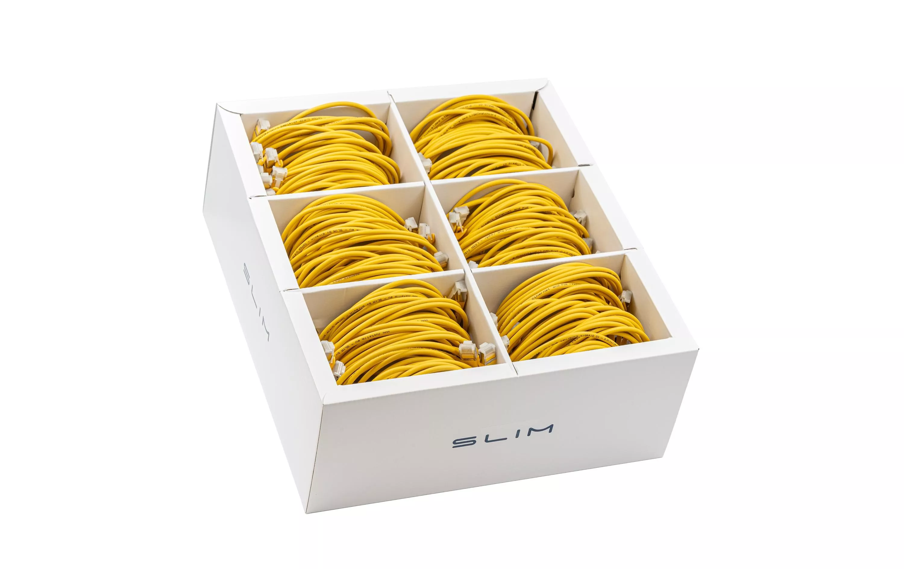 Câble patch slim RJ-45, Cat 6A, U/FTP, 1 m, Jaune, paquet de 90