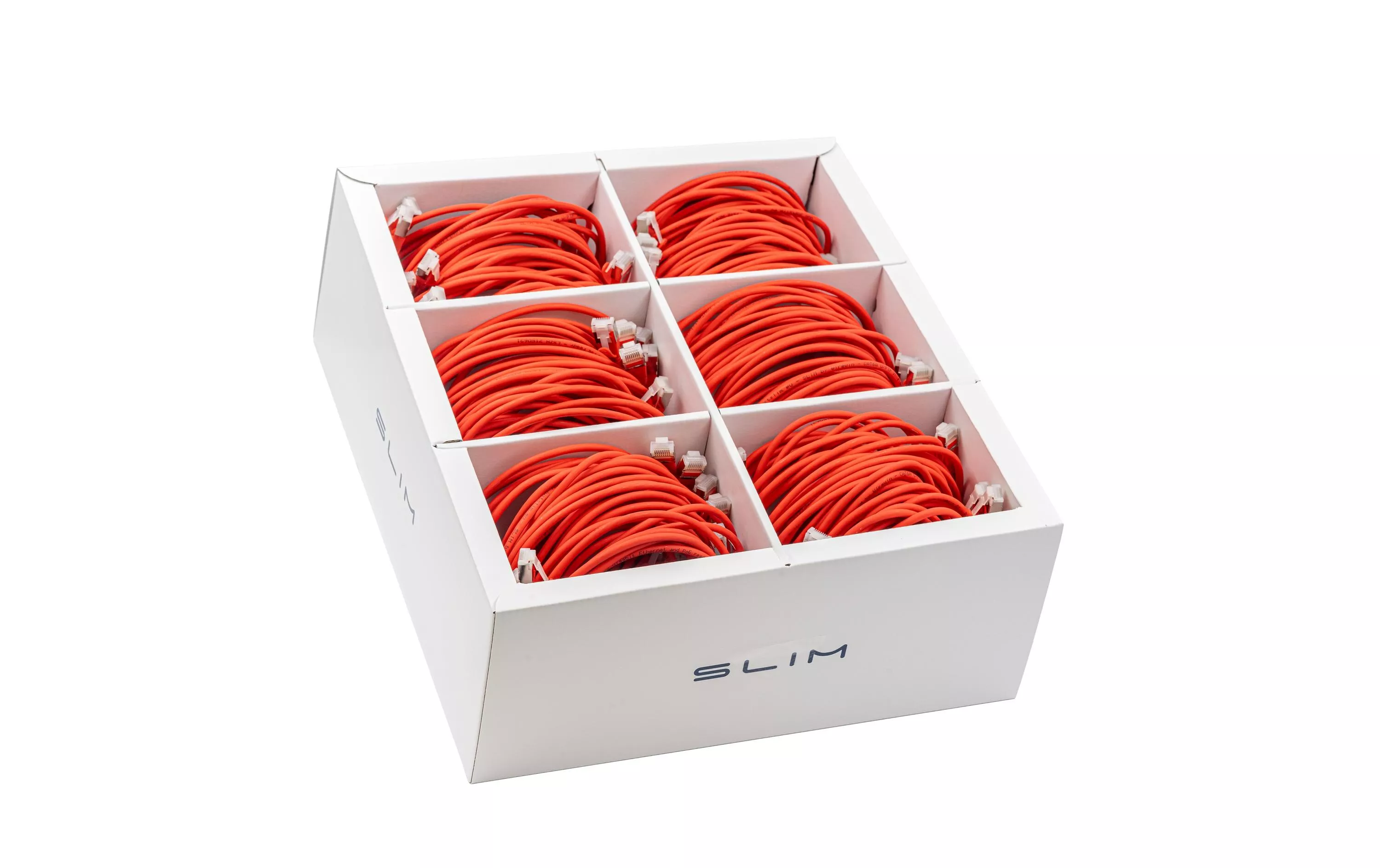 Câble patch slim RJ-45, Cat 6A, U/FTP, 0.5 m, Rouge, paquet de 90