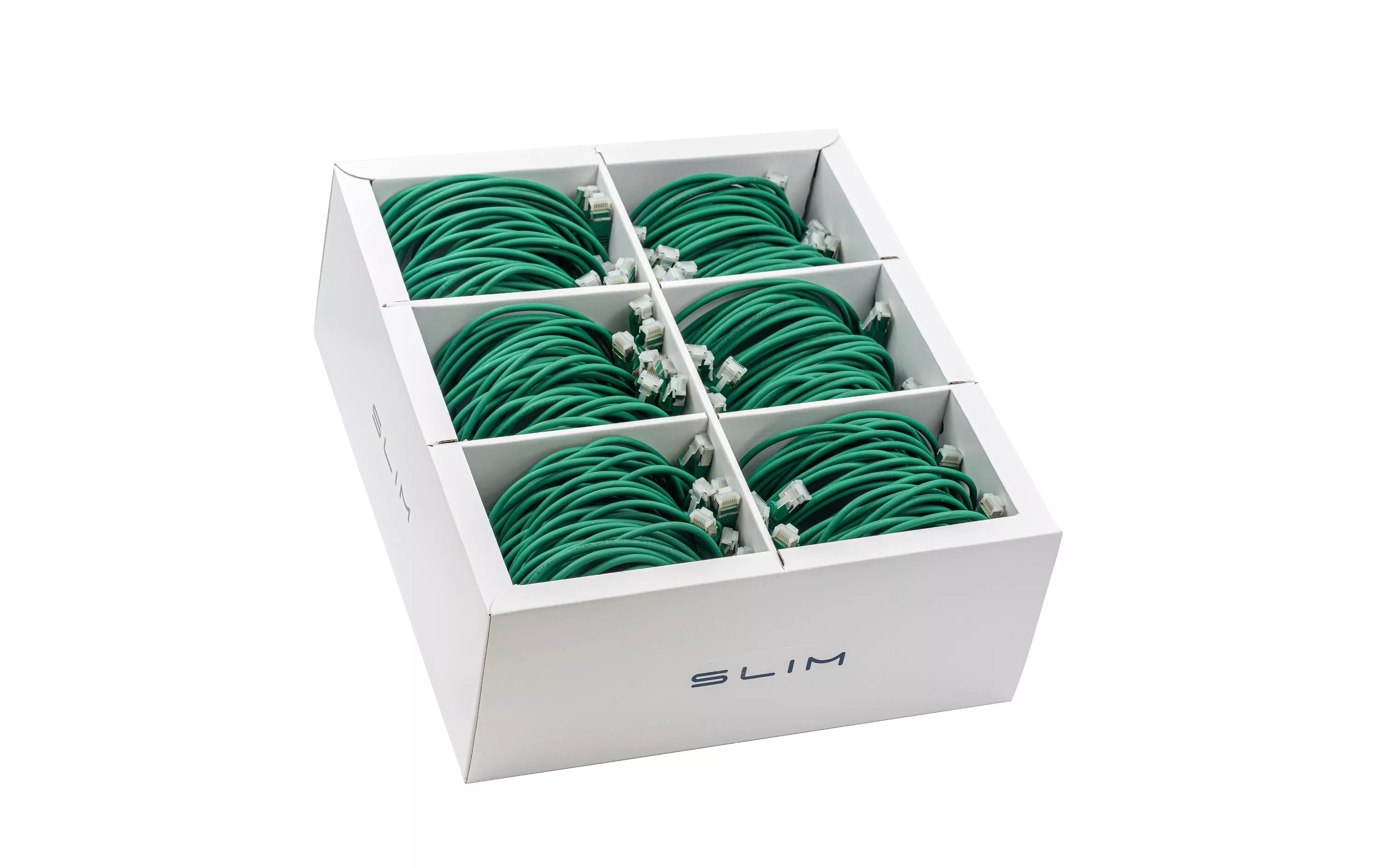 Câble patch slim RJ-45, Cat 6A, U/FTP, 0.5 m, Vert, paquet de 90