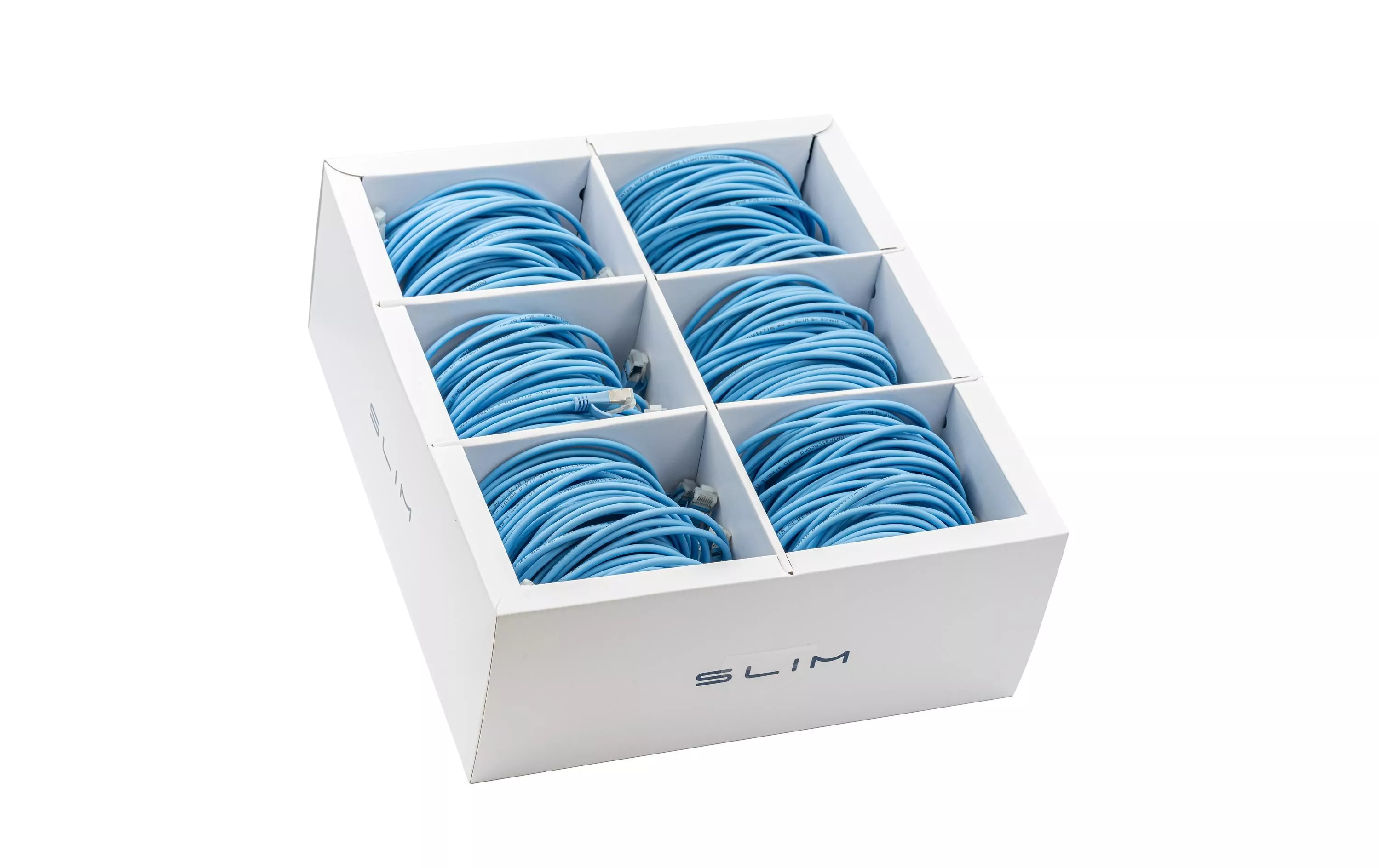 Câble patch slim RJ-45, Cat 6A, U/FTP, 0.5 m, Bleu, paquet de 90