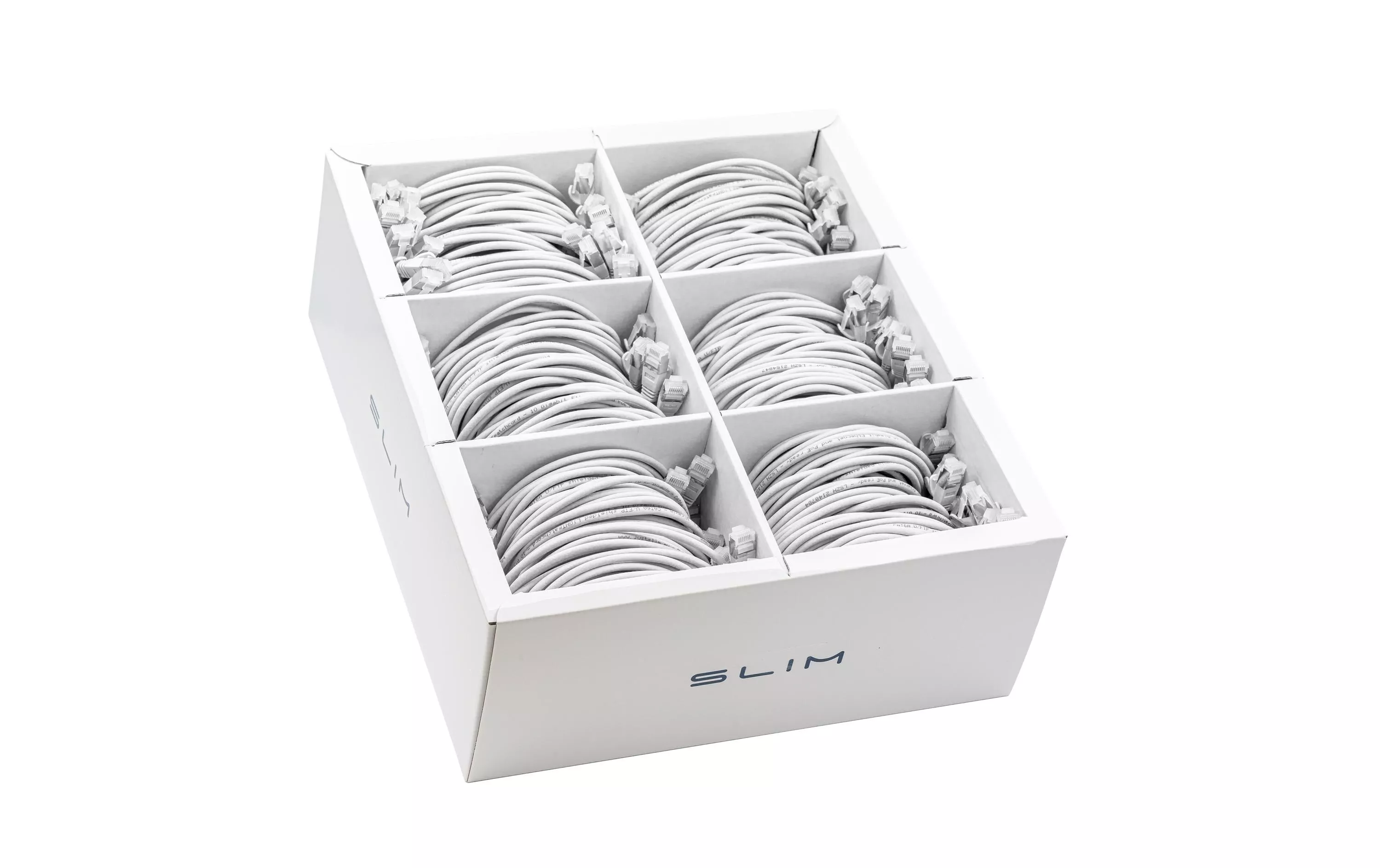 Câble patch slim RJ-45, Cat 6A, U/FTP, 2 m, Blanc, 60-Pack