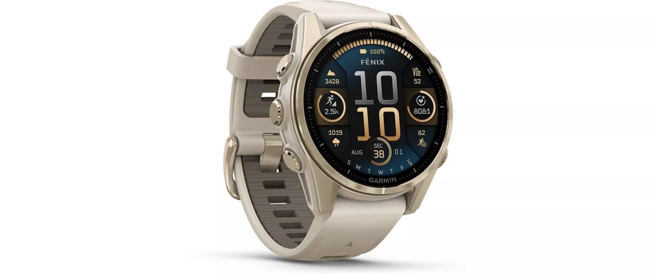 Orologio sportivo GARMIN Fenix 8 AMOLED Sapphire, 43 mm Beige