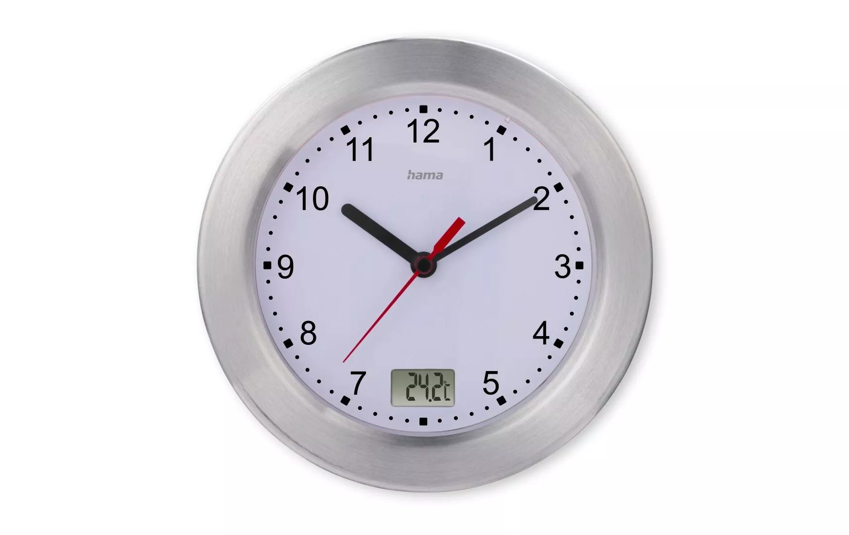 Horloge murale Mauritius Ø 17 cm, Argenté/Blanc