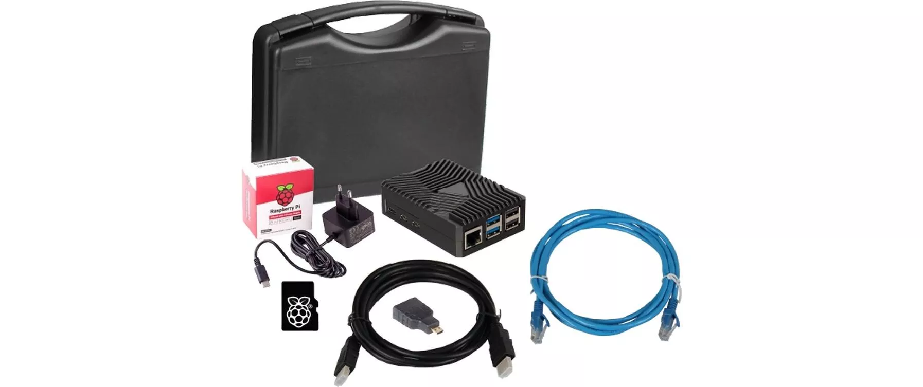 Carte de développement Kit Raspberry Pi5, 8 Go, SD, PSU, boîtier, HDMI