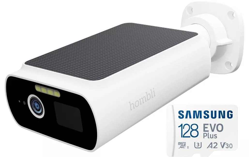 Caméra réseau Caméra solaire intelligente 128 Go, blanc