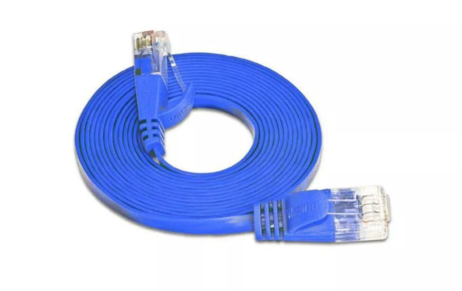 Câble patch slim RJ-45 - RJ-45, Cat 6, UTP, 7.5 m, Bleu