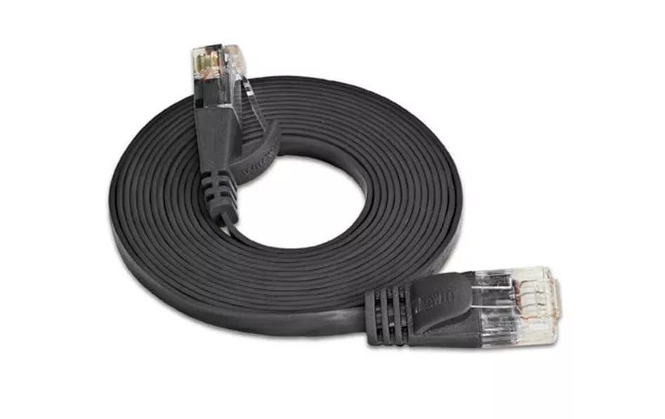 Câble patch slim RJ-45 - RJ-45, Cat 6, UTP, 1 m, Noir