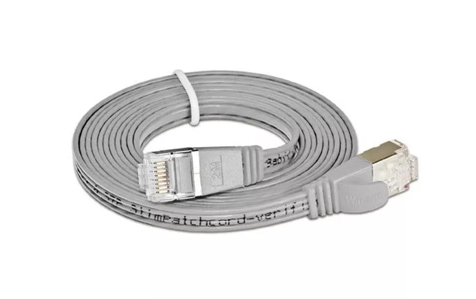 Câble patch slim RJ-45 - RJ-45, Cat 6, STP, 0.75 m, Gris