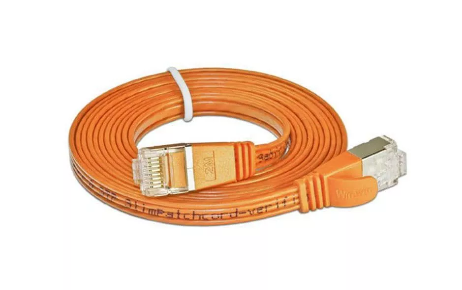 Câble patch slim RJ-45 - RJ-45, Cat 6, STP, 0.5 m, Orange