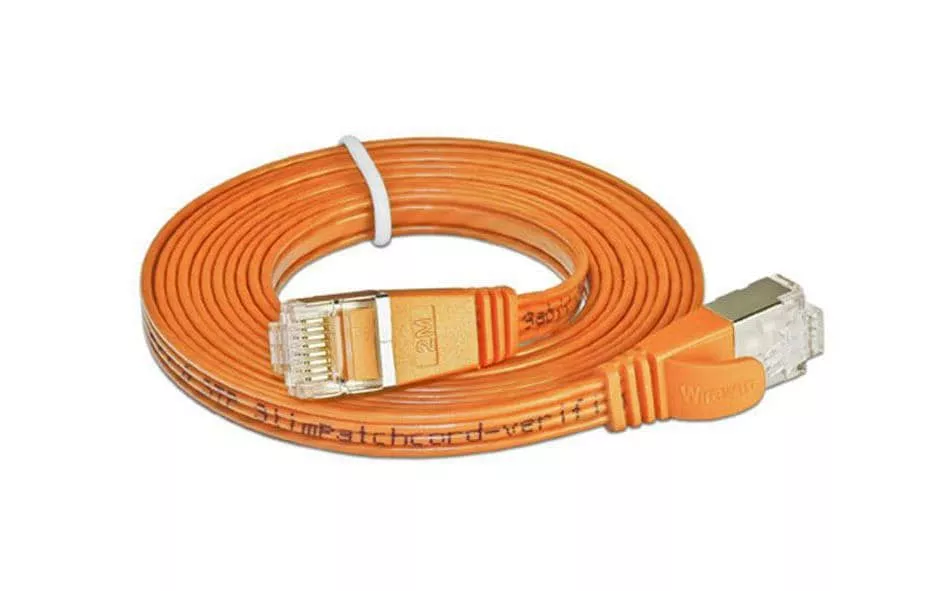 Câble patch slim RJ-45 - RJ-45, Cat 6, STP, 2 m, Orange