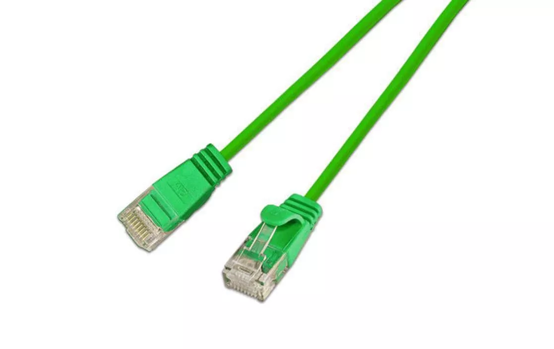 Câble patch slim RJ-45 - RJ-45, Cat 6, UTP, 1 m, Vert