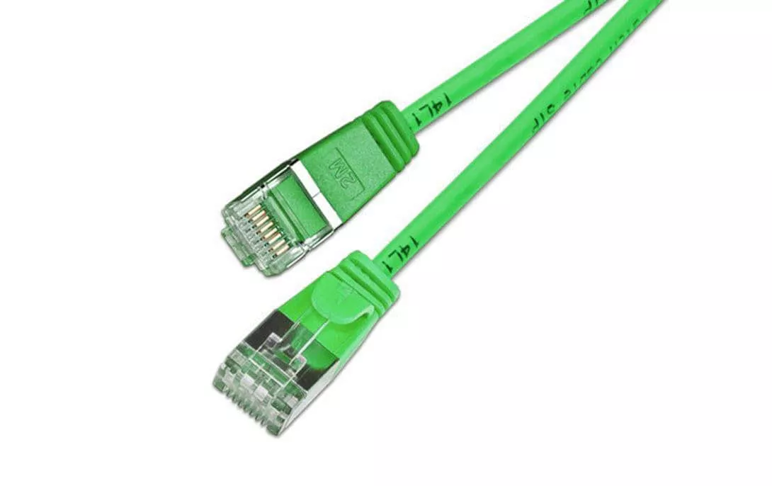 Câble patch slim RJ-45 - RJ-45, Cat 6, U/FTP, 15 m, Vert