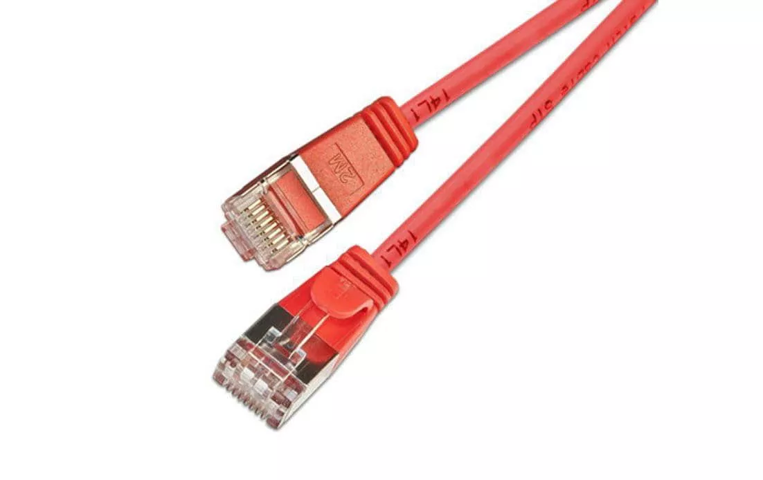 Câble patch slim RJ-45 - RJ-45, Cat 6, U/FTP, 3 m, Rouge