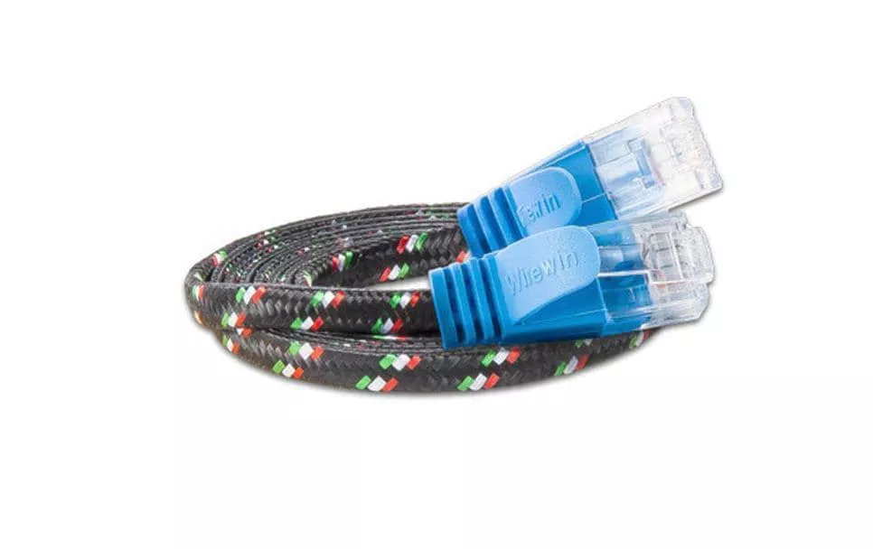 Câble patch slim RJ-45 - RJ-45, Cat 6, UTP, 1 m, Bleu