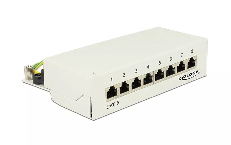 Panneau de réseau 8 Port Desktop Cat.6 LSA gris