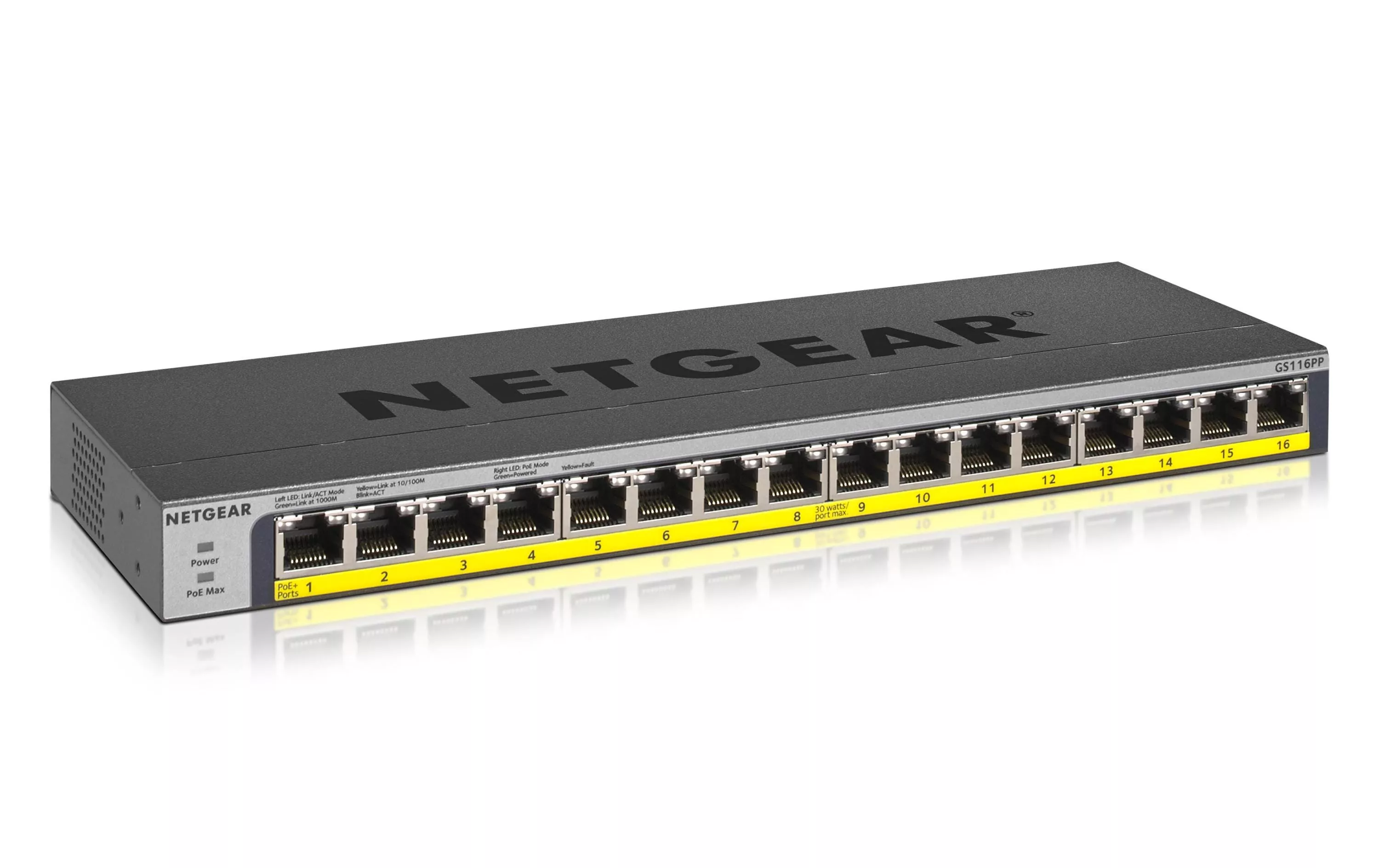 PoE+ Switch GS116PP 16 Port