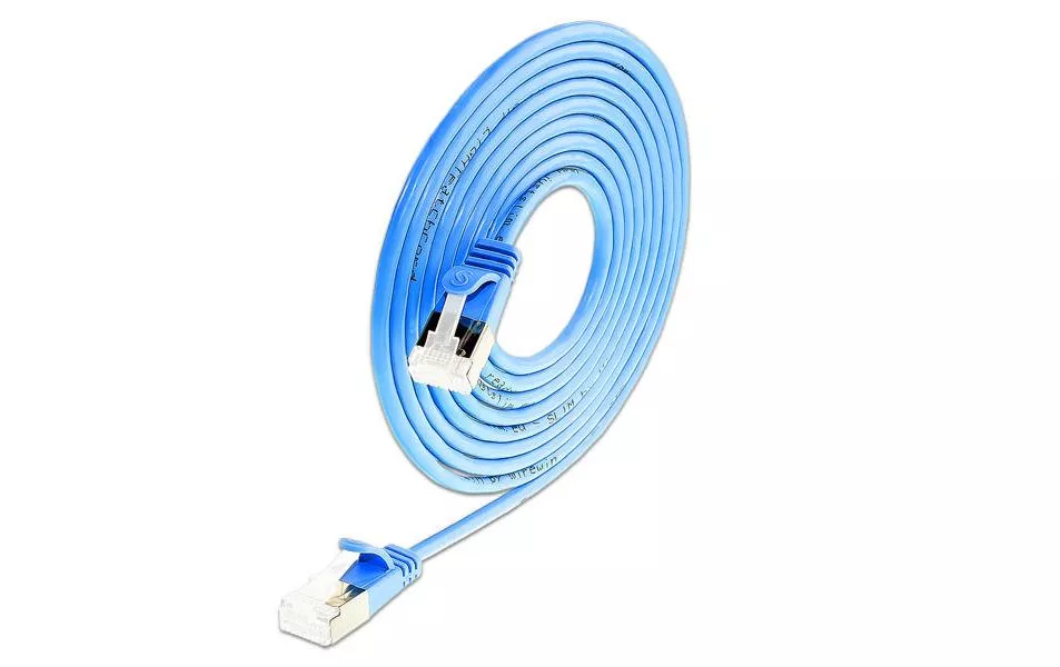 Câble patch slim  Cat 6A, U/FTP, 5 m, Bleu