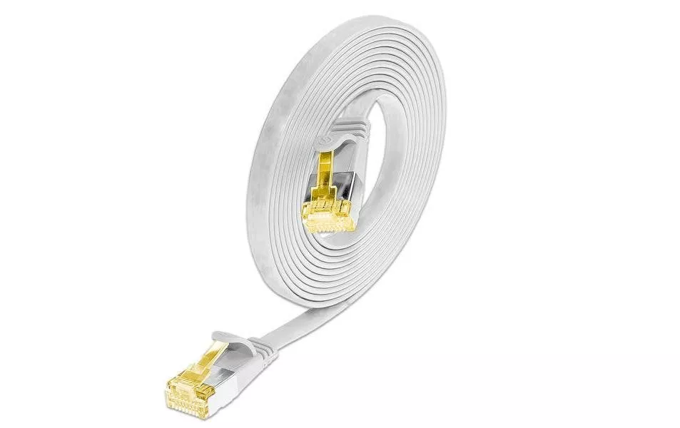 Câble patch slim  Cat 6A, U/FTP, 0.5 m, Blanc