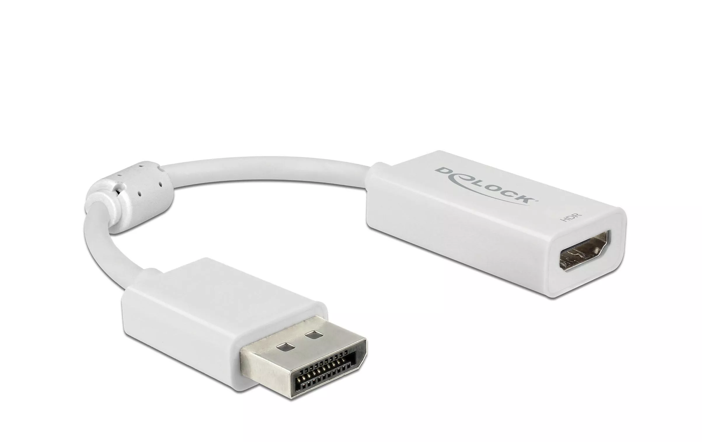 Adaptateur DisplayPort - HDMI passive, 4K, 60 Hz, HDR, blanc